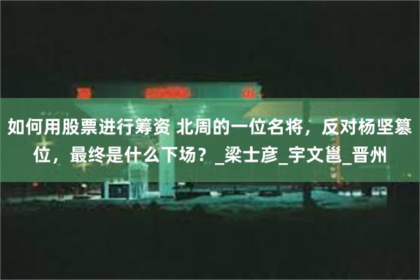 如何用股票进行筹资 北周的一位名将，反对杨坚篡位，最终是什么